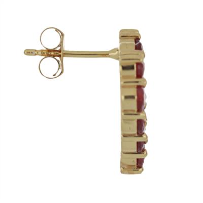 BUY NATURAL RUBY HEART GEMSTONE EARRINGS IN GOLD PLATED FINISH – BULK JEWELRY SUPPLIER USA